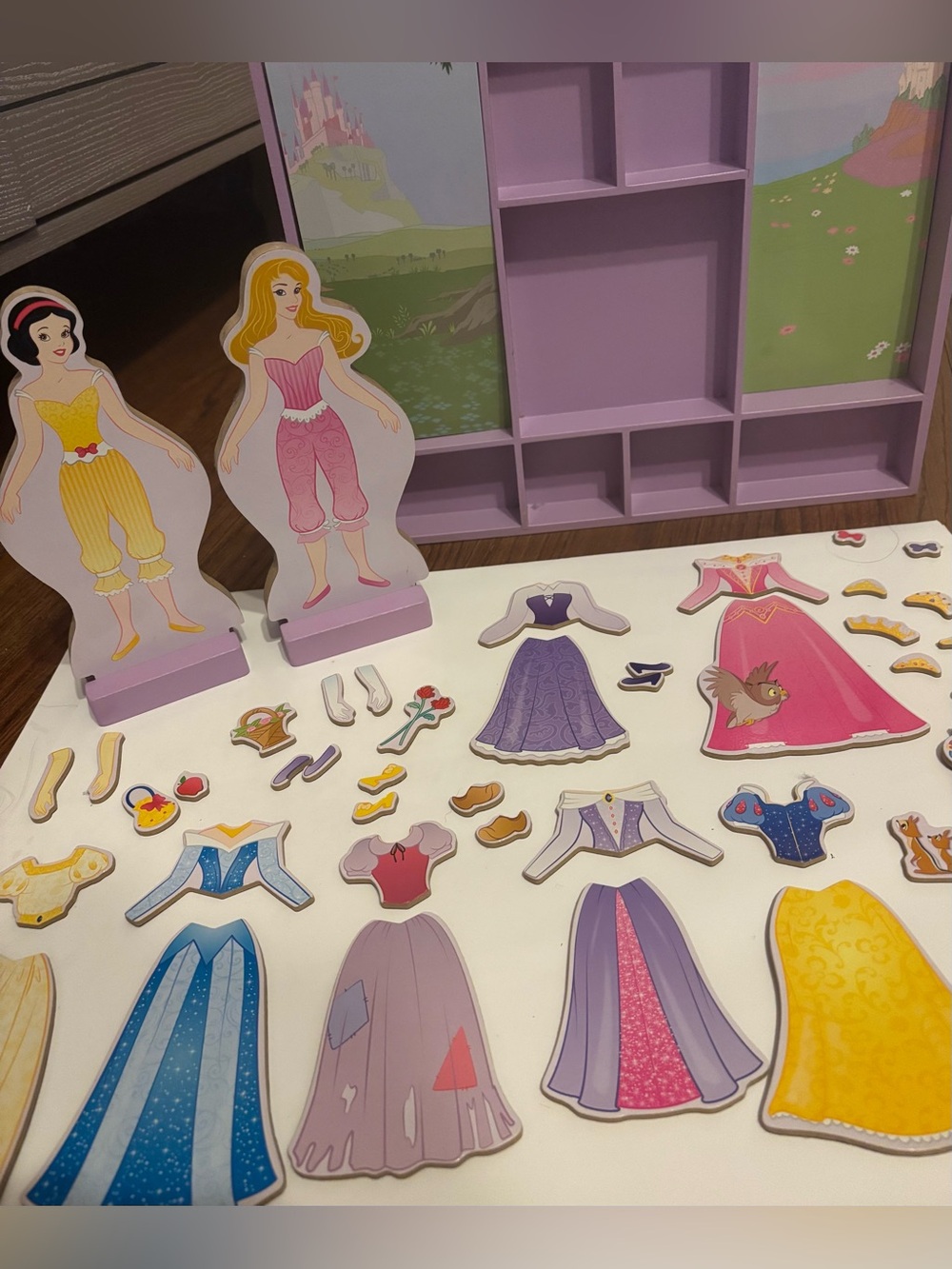 Melissa & Doug Disney Sleeping Beauty Snow White Magnetic Dress-Up Wood Doll Set - Picture 2 of 7